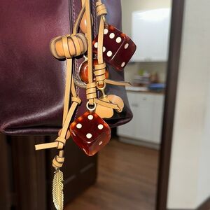 Coach Cluster Dice Bag CharmBrass/Honey Brown